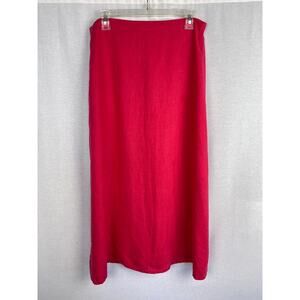 Flax Skirt Red Linen Maxi Boho Lagenlook Artsy Breezy Summer Beachy Vacation